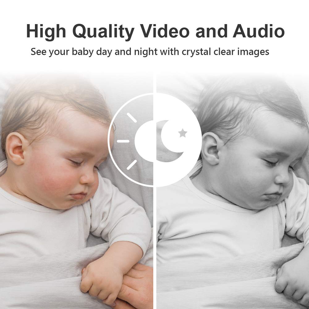 Video Baby Monitor with Night Light & Vibration, 3.5 Camera Monitor, Two-Way Audio B24615