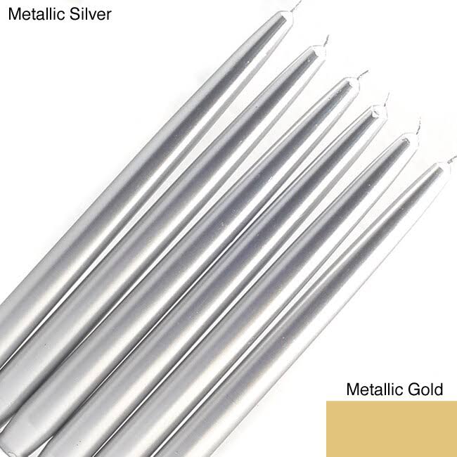 144-Piece 12 inch Metallic Gold Taper Candle E917332