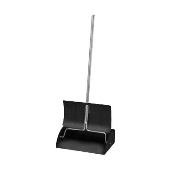 Powder Coated Metal Lobby Dust Pan with Extra Long Chrome Handle G9306