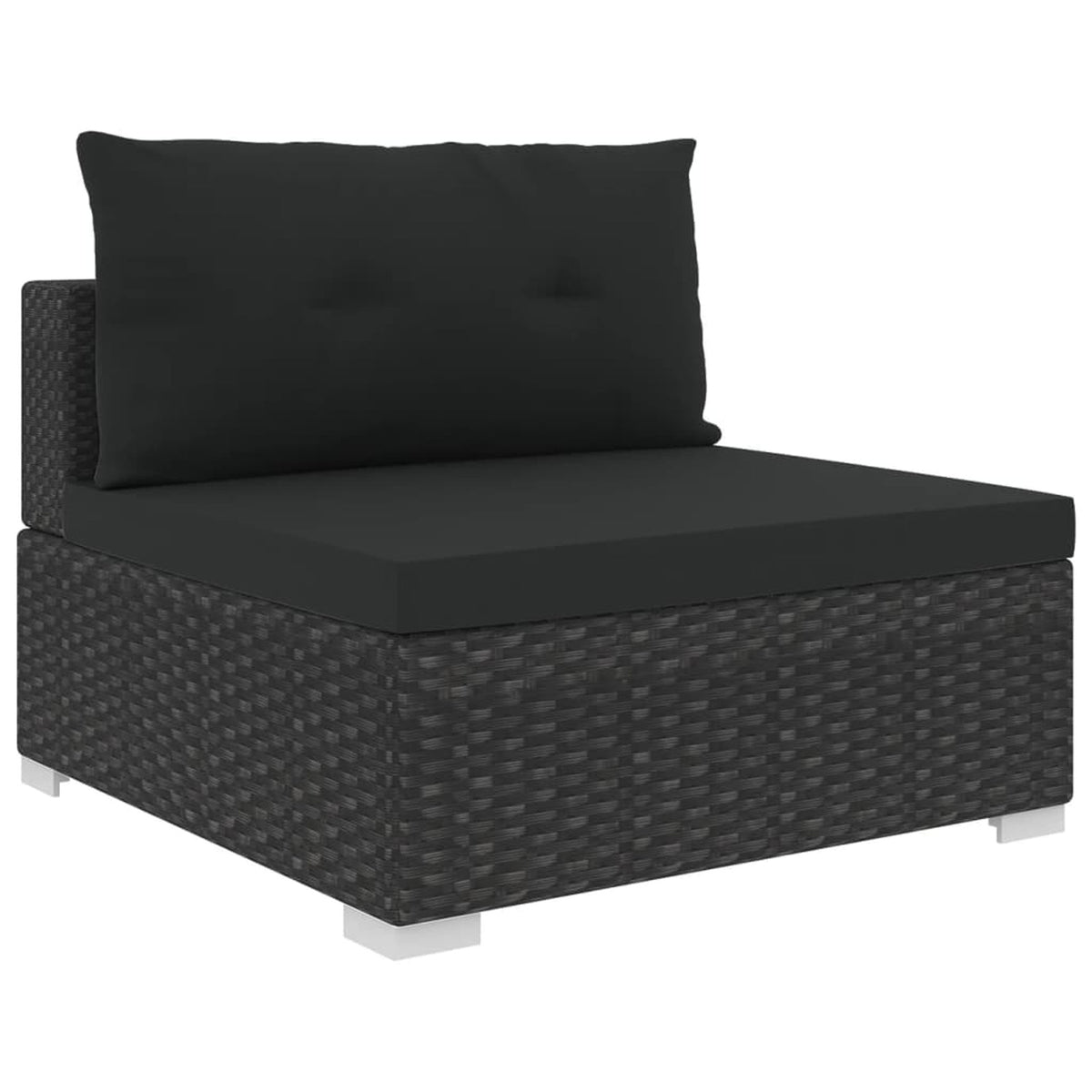 10 Piece Black Poly Rattan Outdoor Sectional Sofa Set I557567