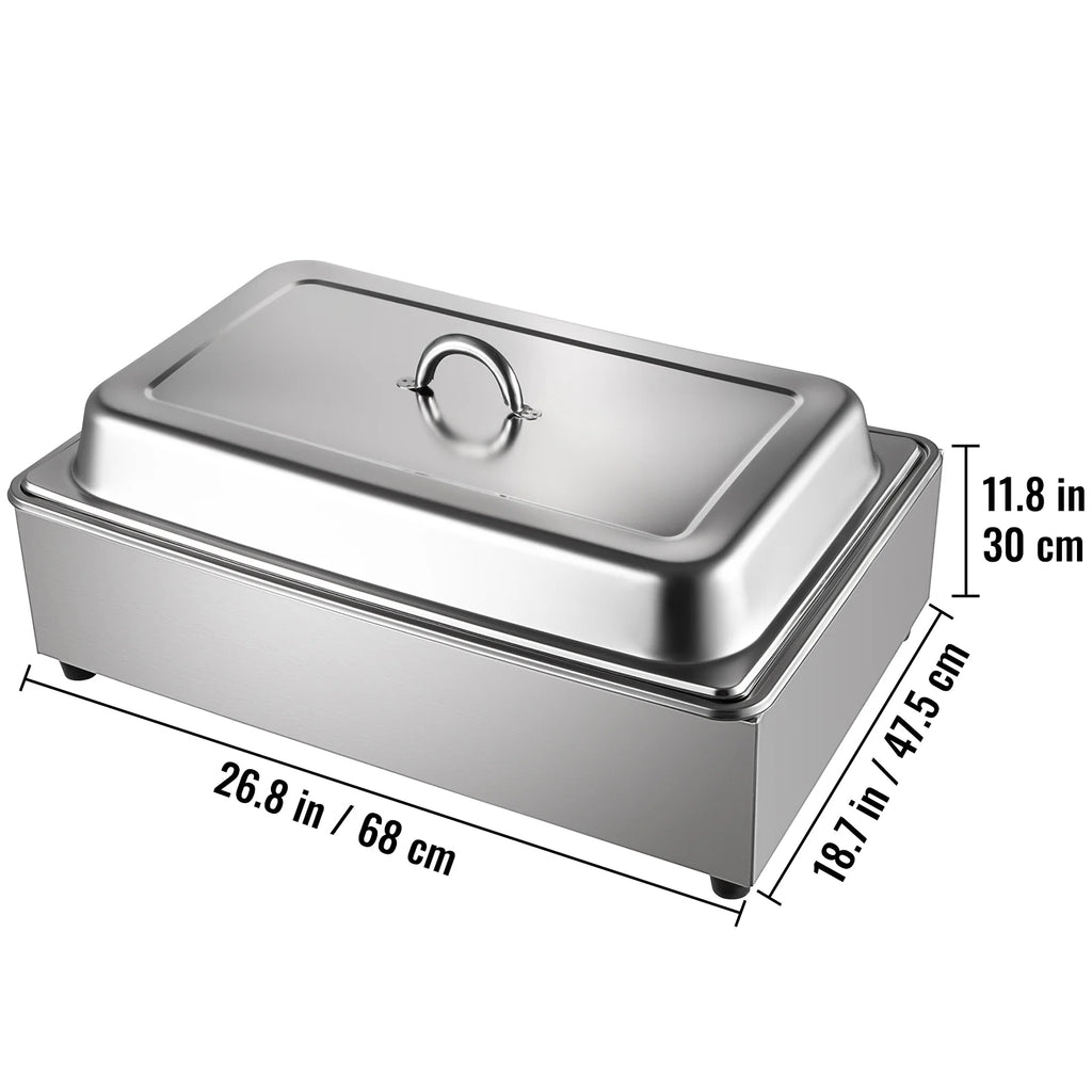 9.5 Quart Electric Stainless Steel Food Warmer with Lid P848