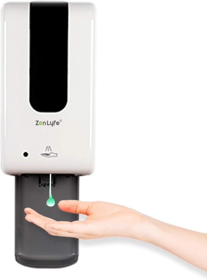 Automatic Hand Sanitizer Dispenser with Stand and Drip Catcher and Refillable Bottle (White) G51508