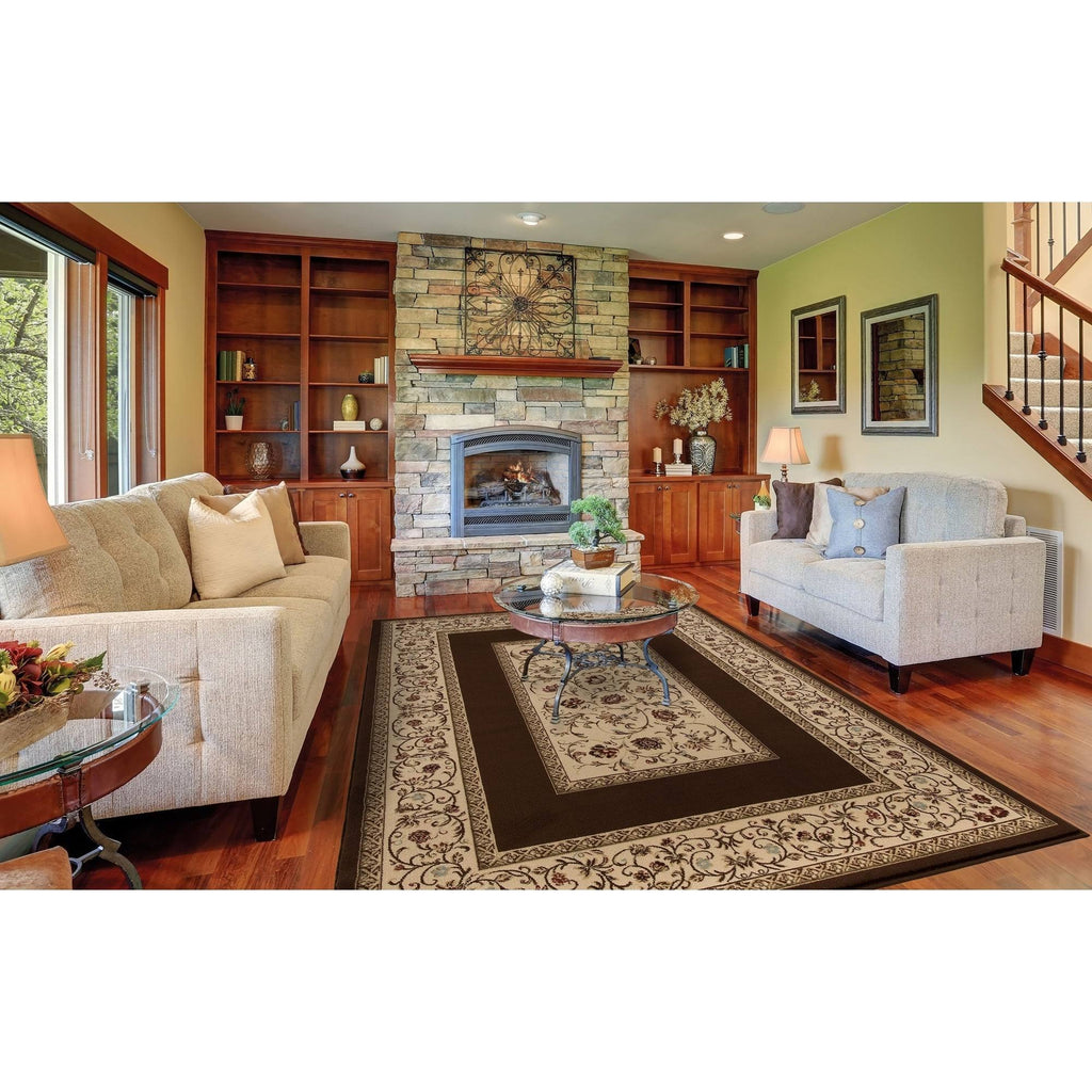 Ankara Floral Border Red Rug Y652444