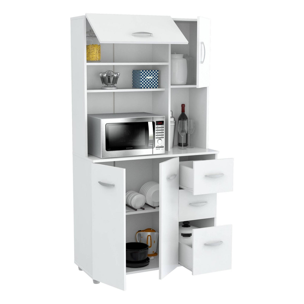 White Kitchen Storage Cabinet Z787884