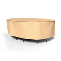 Tan Extra-Extra-Large Patio Oval Table and Chairs Combo Cover X447