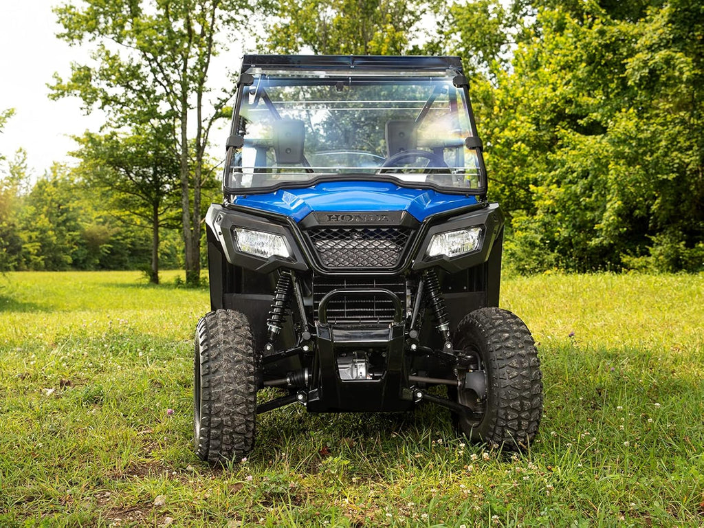 Heavy Duty Full Windshield for Honda Pioneer 500 / 520, 1/4" Thick Scratch Resistant Clear Polycarbonate B2101