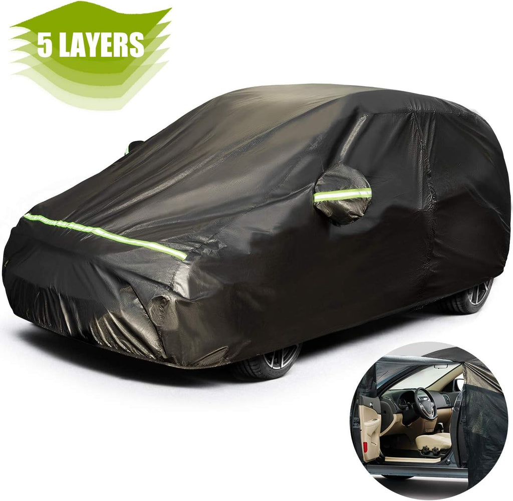Hatchback Car Cover 5 Layers Universal Fit 157 to 171 inch Pack of 2 F3378