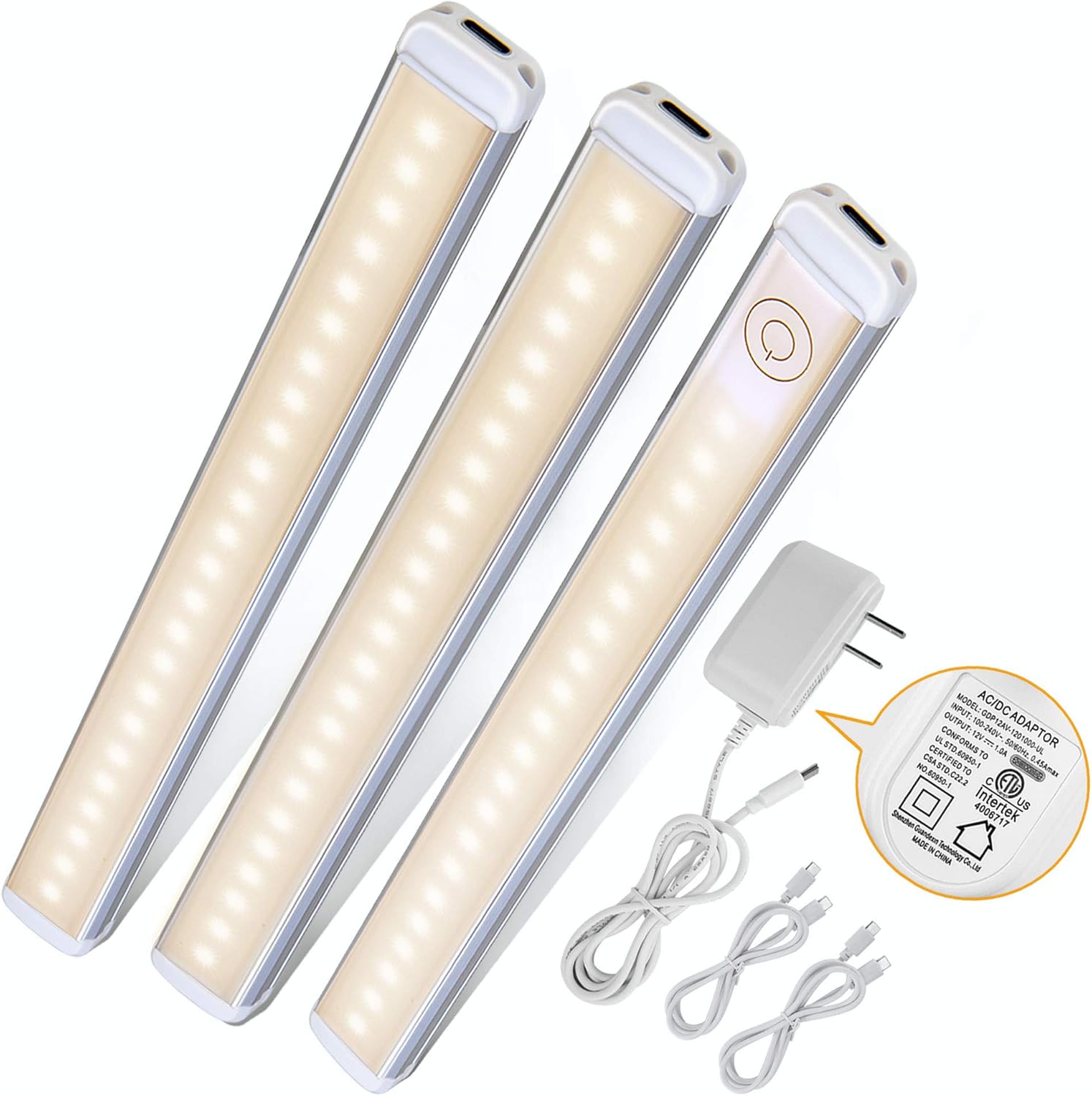 Warm White 2700K Touch Dimmable Under Cabinet LED Light Bar Kit, 3 Bars F713466