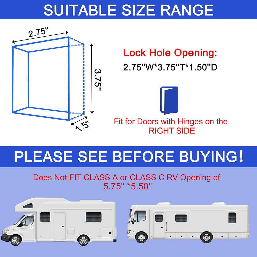 RV Keyless Entry Door Lock with Backlit Keypad and Install Tools U90482