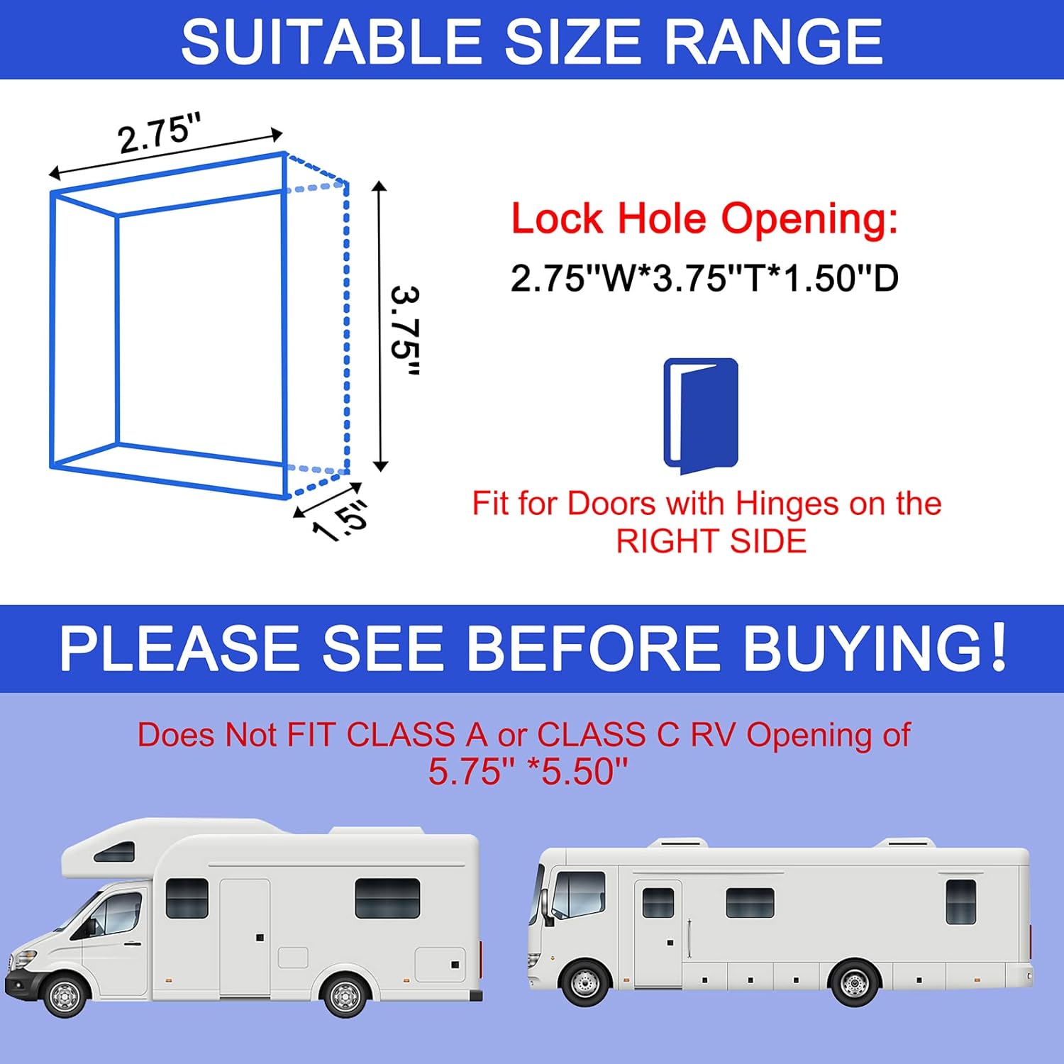RV Keyless Entry Door Lock with Backlit Keypad and Install Tools U90482