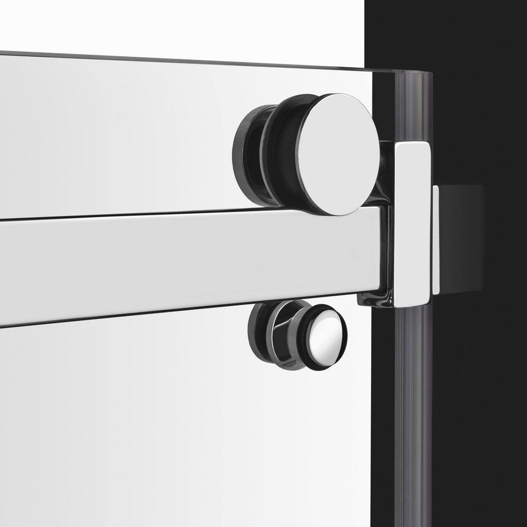Chrome Sliding Shower Door with Stationary Panel K12006