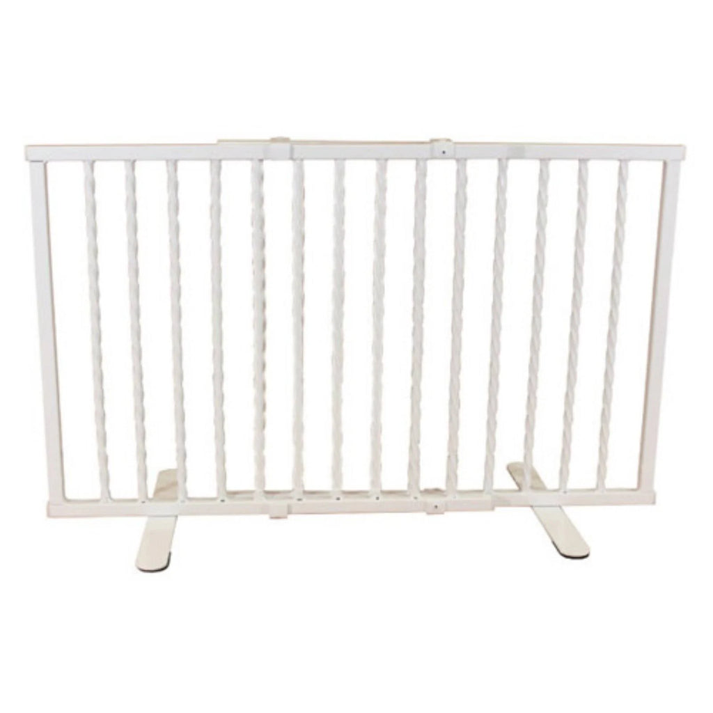 White Wrought Iron Freestanding Pet Gate B744079