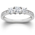 1ct 3-Stone Diamond Engagement Ring 14K White Gold J21536