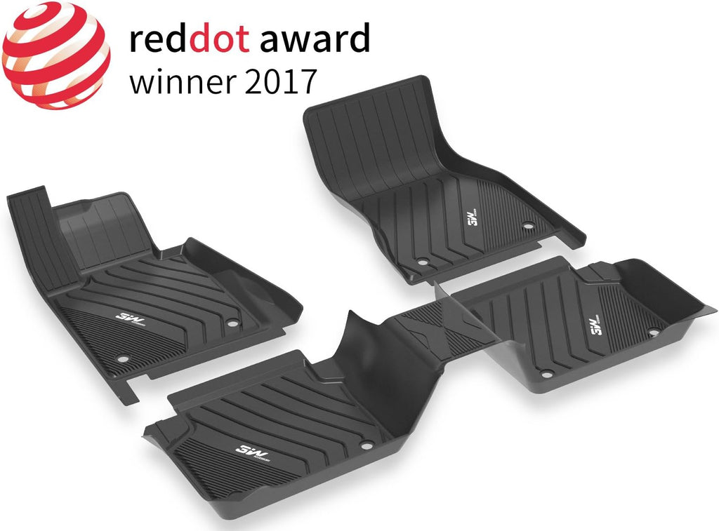 TPE Custom Fit Floor Liner for BMW 3 Series G20, 1st and 2nd Row Full Set Car Mats Black J685691