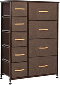 Gray 9 Drawers Vertical Dresser Storage Tower with Steel Frame and Fabric Bins H59862