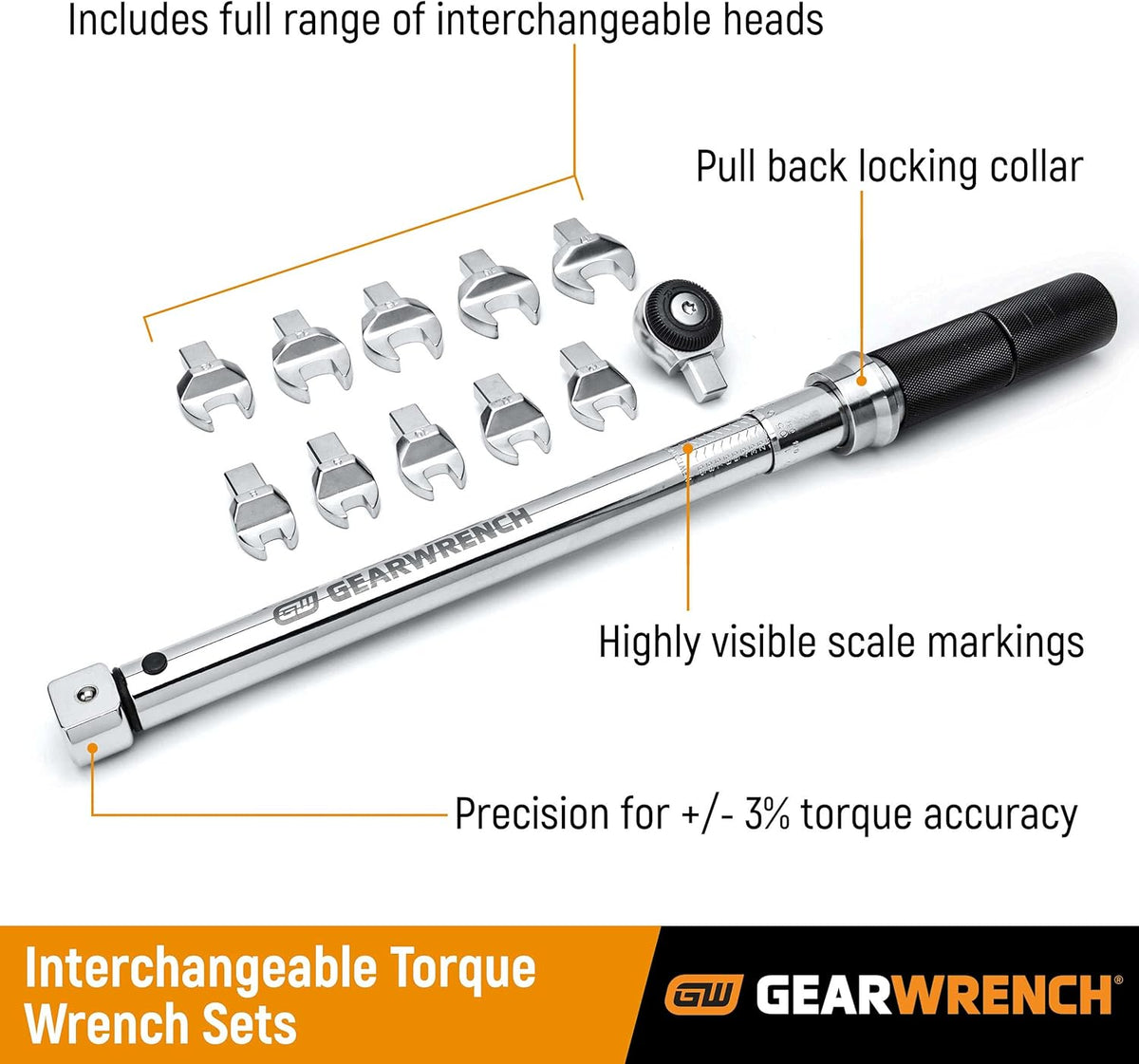 12 Pc. 3/8" Drive SAE Open End Interchangeable Torque Wrench Set H681