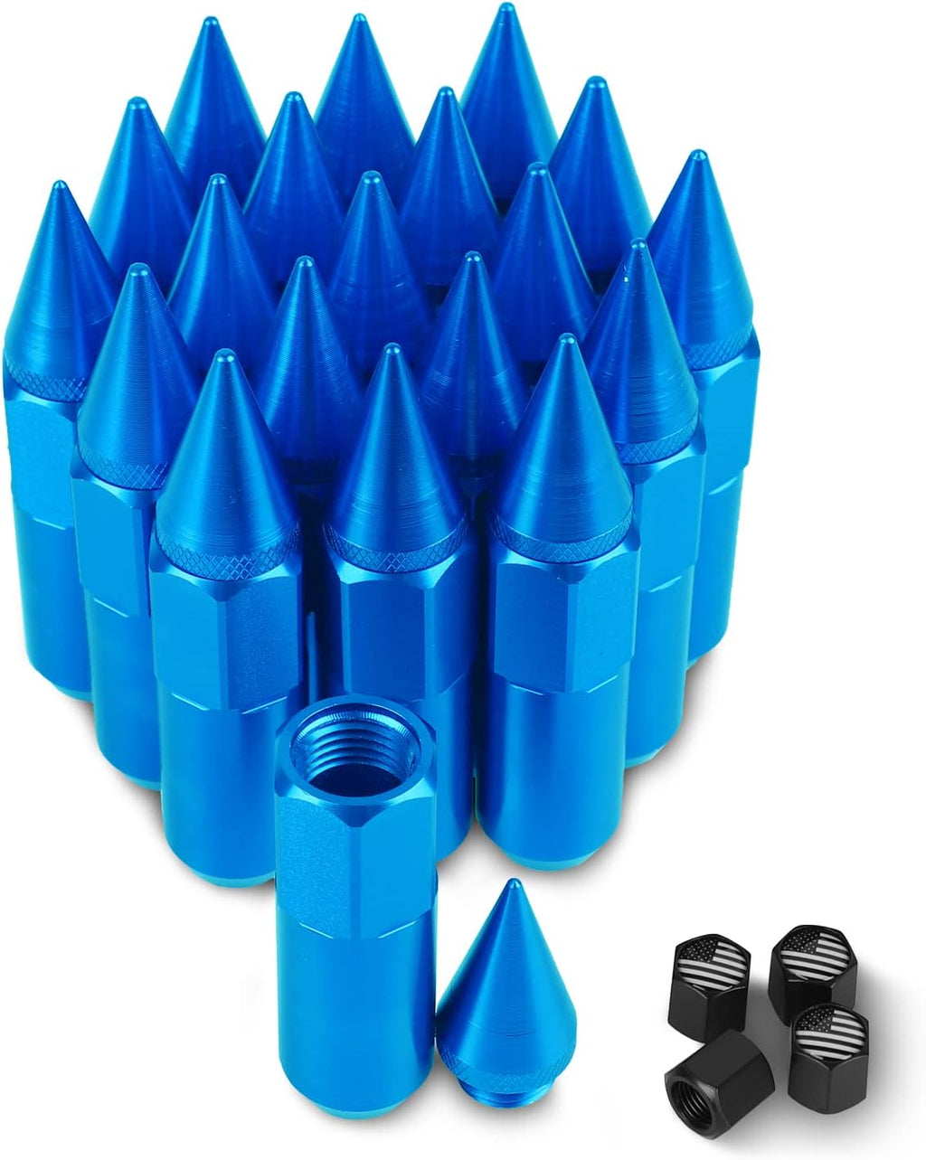 M12x1.5 Steel Spikes Lug Nut 20PCS Wheel Rimes Neo Chrome Pack of 2 B2152
