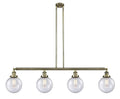 4-Light Antique Brass Island Light with Seedy Glass C105