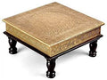Brass and Wooden Indian Chowki Low Stool V209