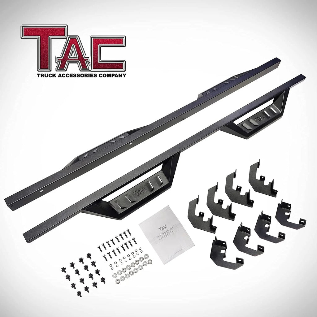 Black 4" Drop Side Steps Nerf Bars for Crew Cab Truck (2pcs) S424338