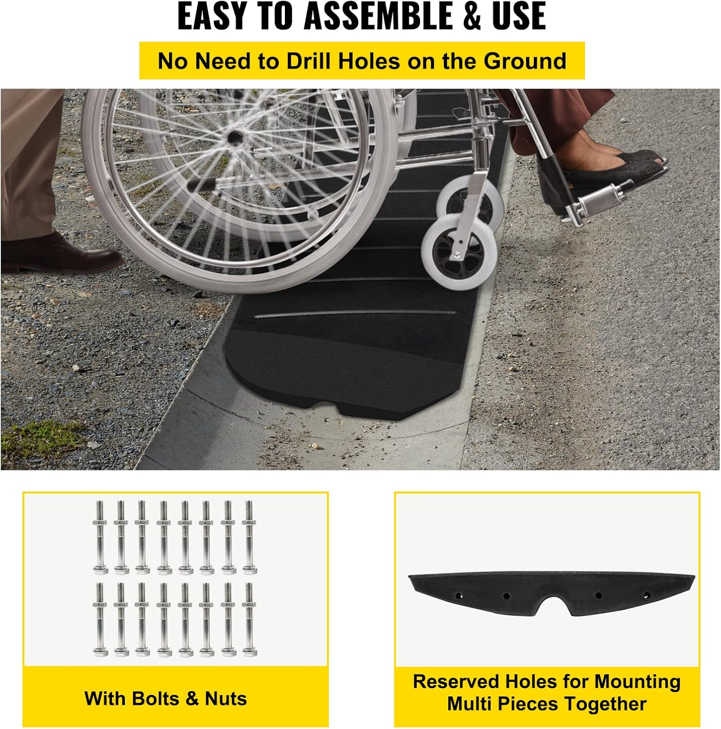 4 Pack Heavy Duty Rubber Curb Ramp Set L273103