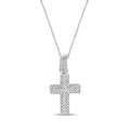 14k White Gold Diamond Cross Pendant T468913