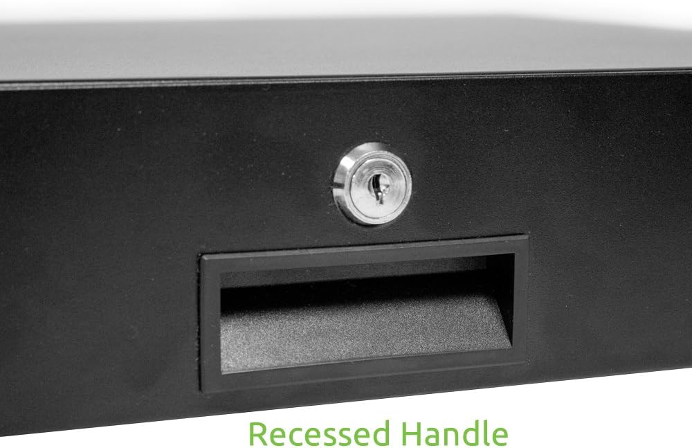 3U Black Rack Mount Drawer with Lock and Key, Pack of 2 D9714
