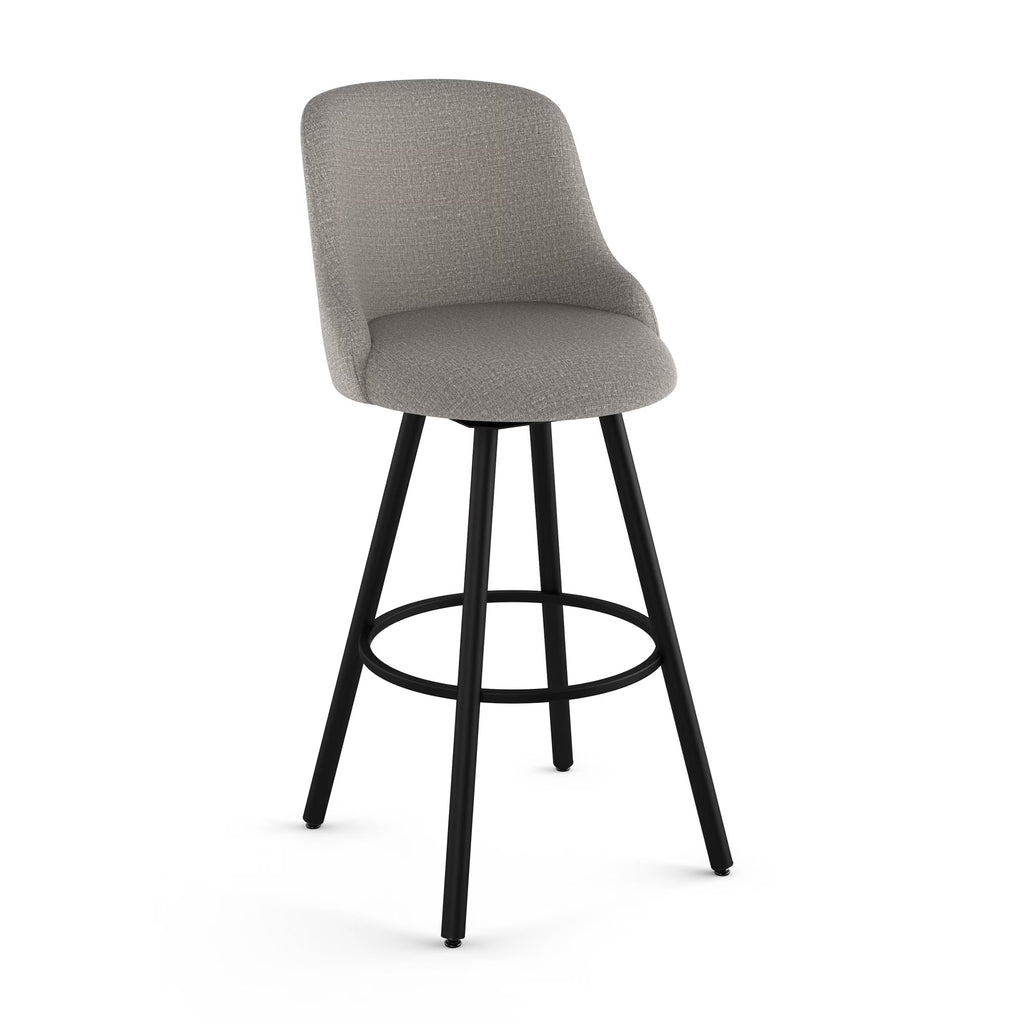 Swivel Counter Stool - Silver Grey Polyester / Black Metal G787344