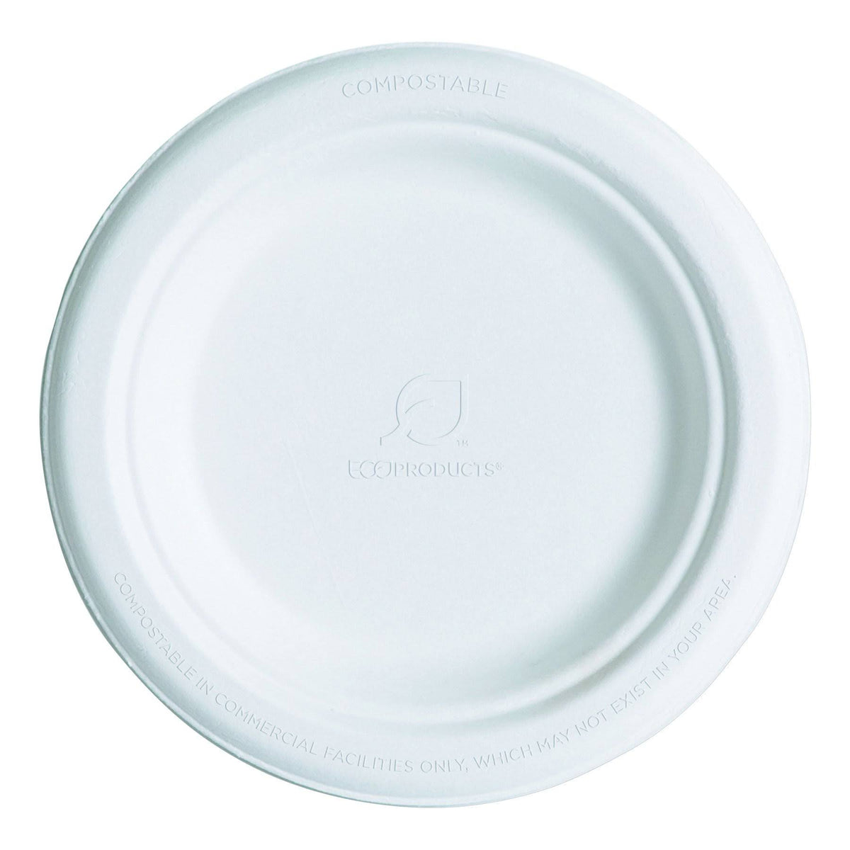 White Compostable Sugarcane Plates, 6 inch, 1000/Carton G787345