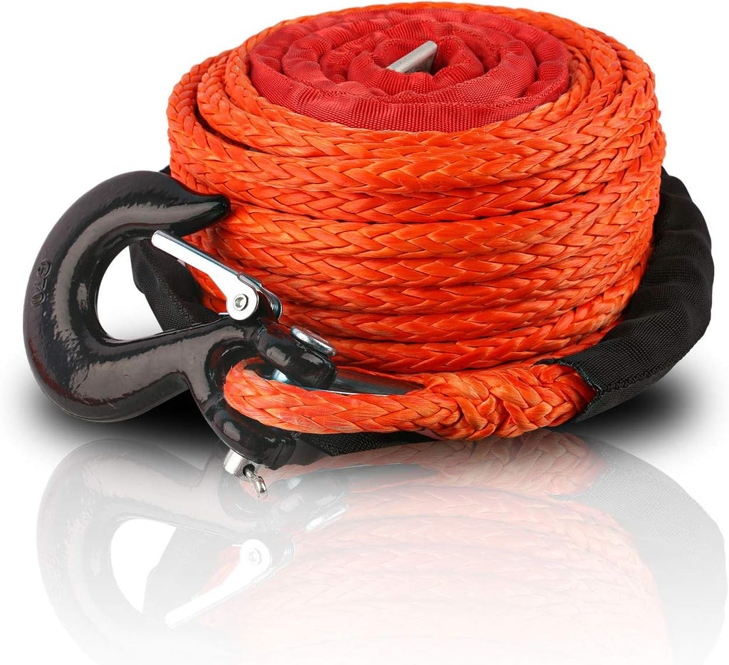 3/8" x 100ft Synthetic Winch Rope Dyneema Winch Cable, Grey, Pack of 2 X7176