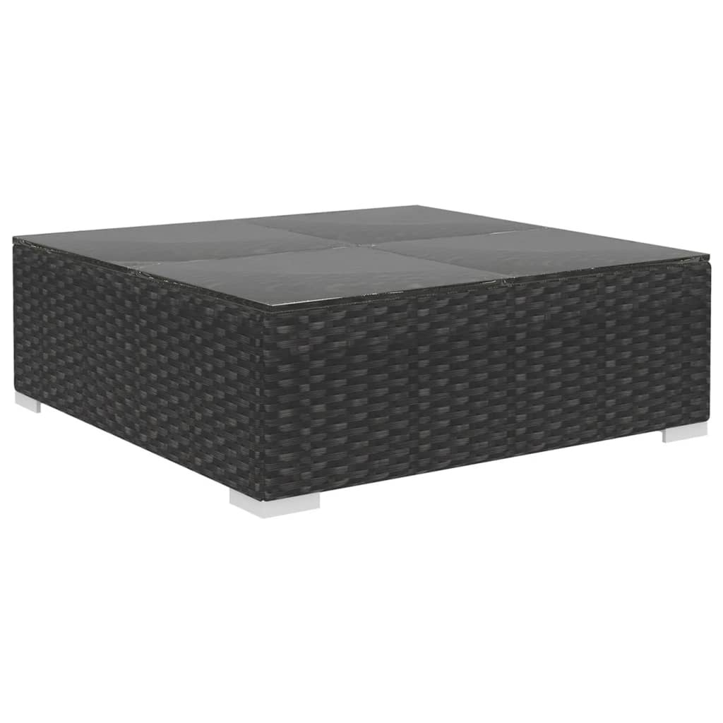 10 Piece Black Poly Rattan Outdoor Sectional Sofa Set I557567