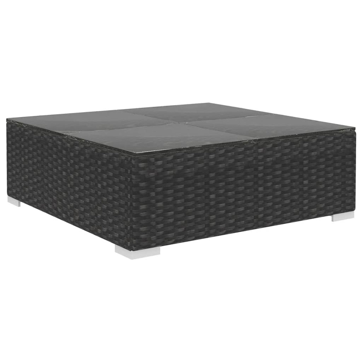 10 Piece Black Poly Rattan Outdoor Sectional Sofa Set I557567