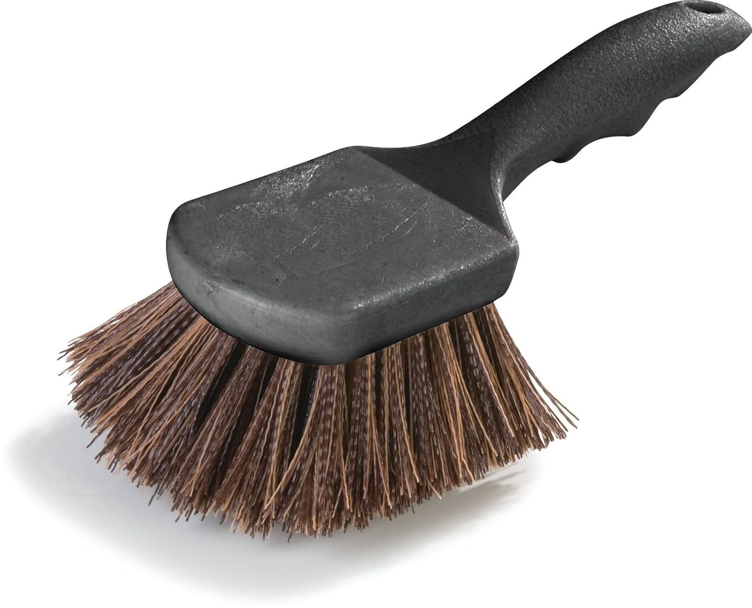 Utility Scrub Brush, 2-Long Brown Polypropylene Bristles, Plastic Block, 8-1/2 L x 3 W B772037