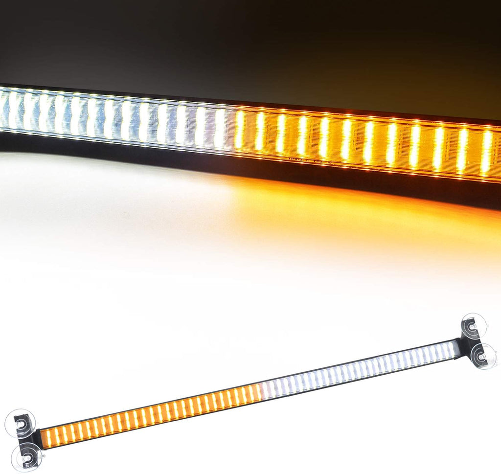 120 LED Red Blue Interior Windshield Strobe Light Bar Pack of 2 B258416