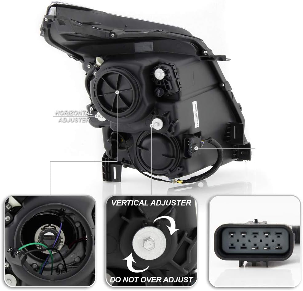 Black Housing Projector Headlights with LED Tube B756055