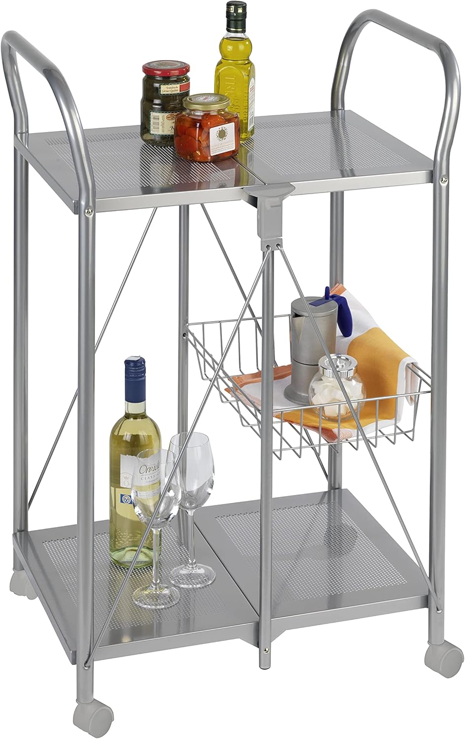 3 Tier Rolling Metal Cart E352