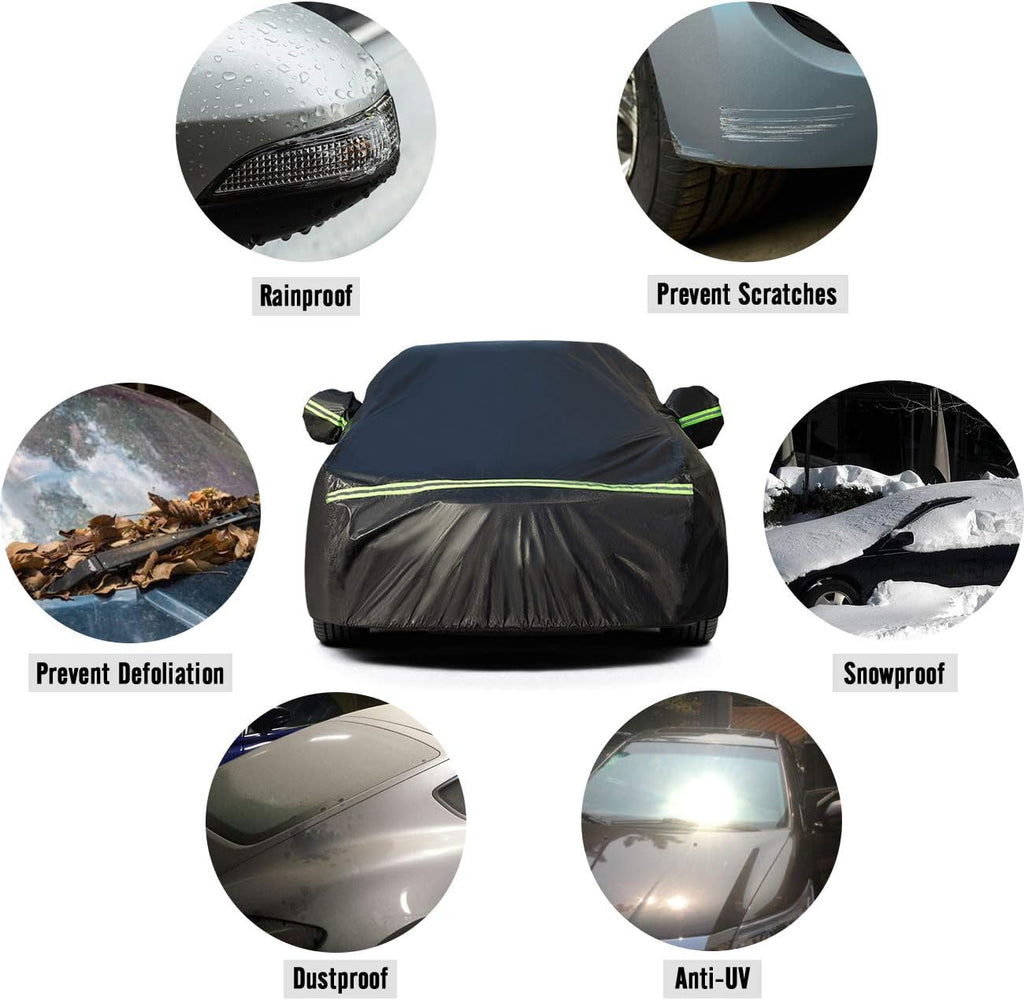 Hatchback Car Cover 5 Layers Universal Fit 157 to 171 inch Pack of 2 F3378
