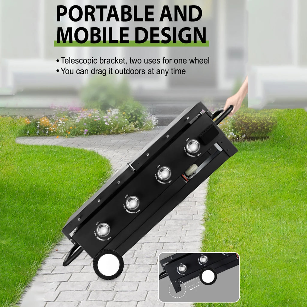 4 Burner Foldable Outdoor Propane Gas Grill S63956