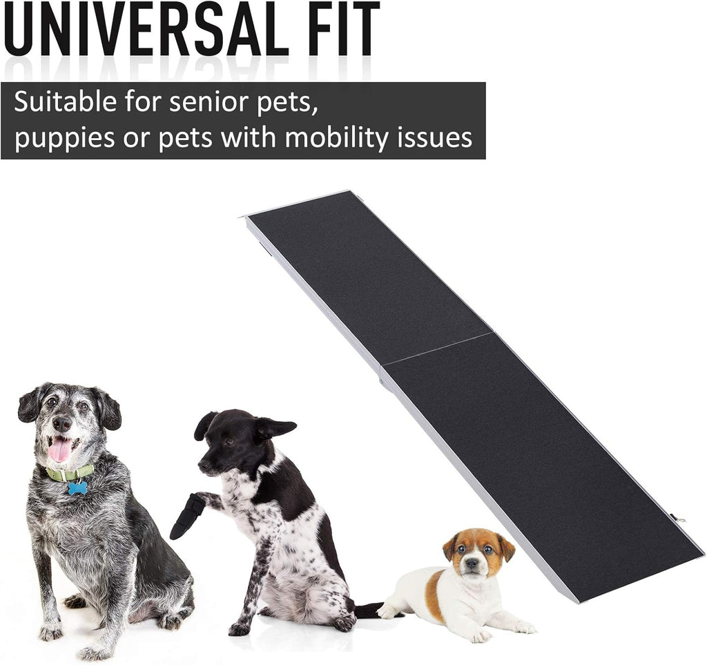 96" Portable Bi-Fold Pet Ramp with Safety Lock & Carry Handle N802