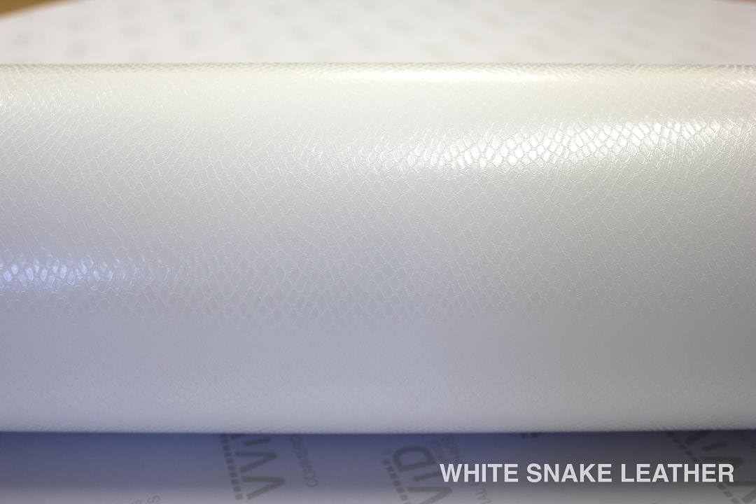 White Snake Skin Leather Vinyl Wrap Roll 3ft x 5ft Pack of 2 L119