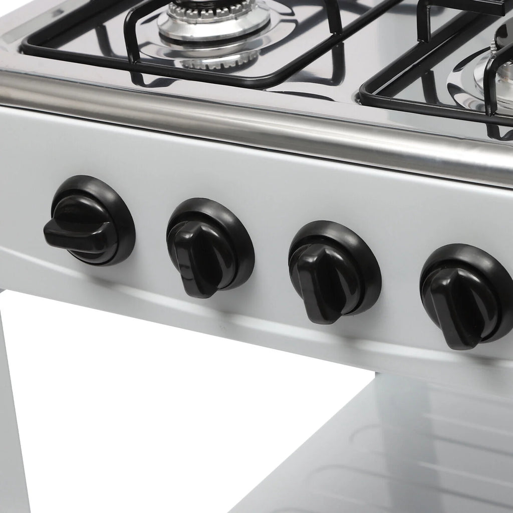 Portable 4 Burner Gas Stove with Support Leg Stand and Storage Rack J1771