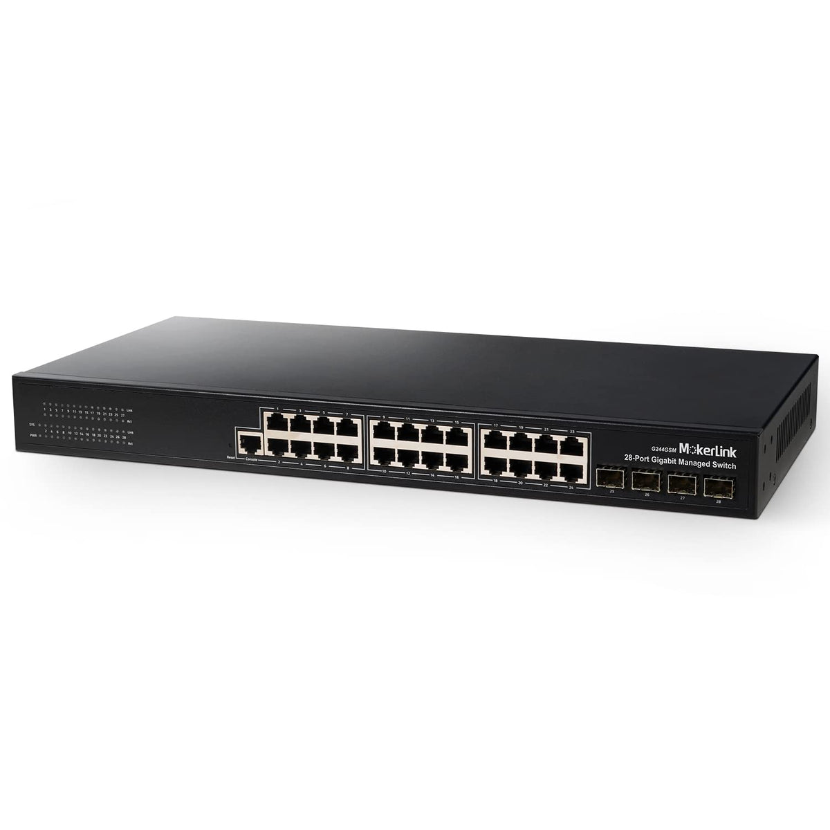 24 Port PoE Switch with 2 Gigabit Uplink Ethernet Port, 400W, Rackmount Unmanaged PoE+ K654