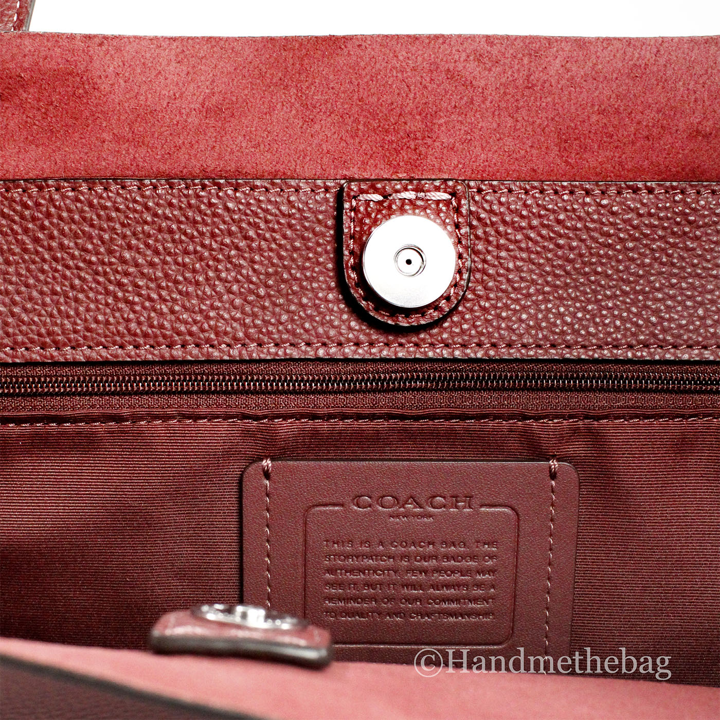 Wine Pebbled Leather Shoulder Tote Bag B676282