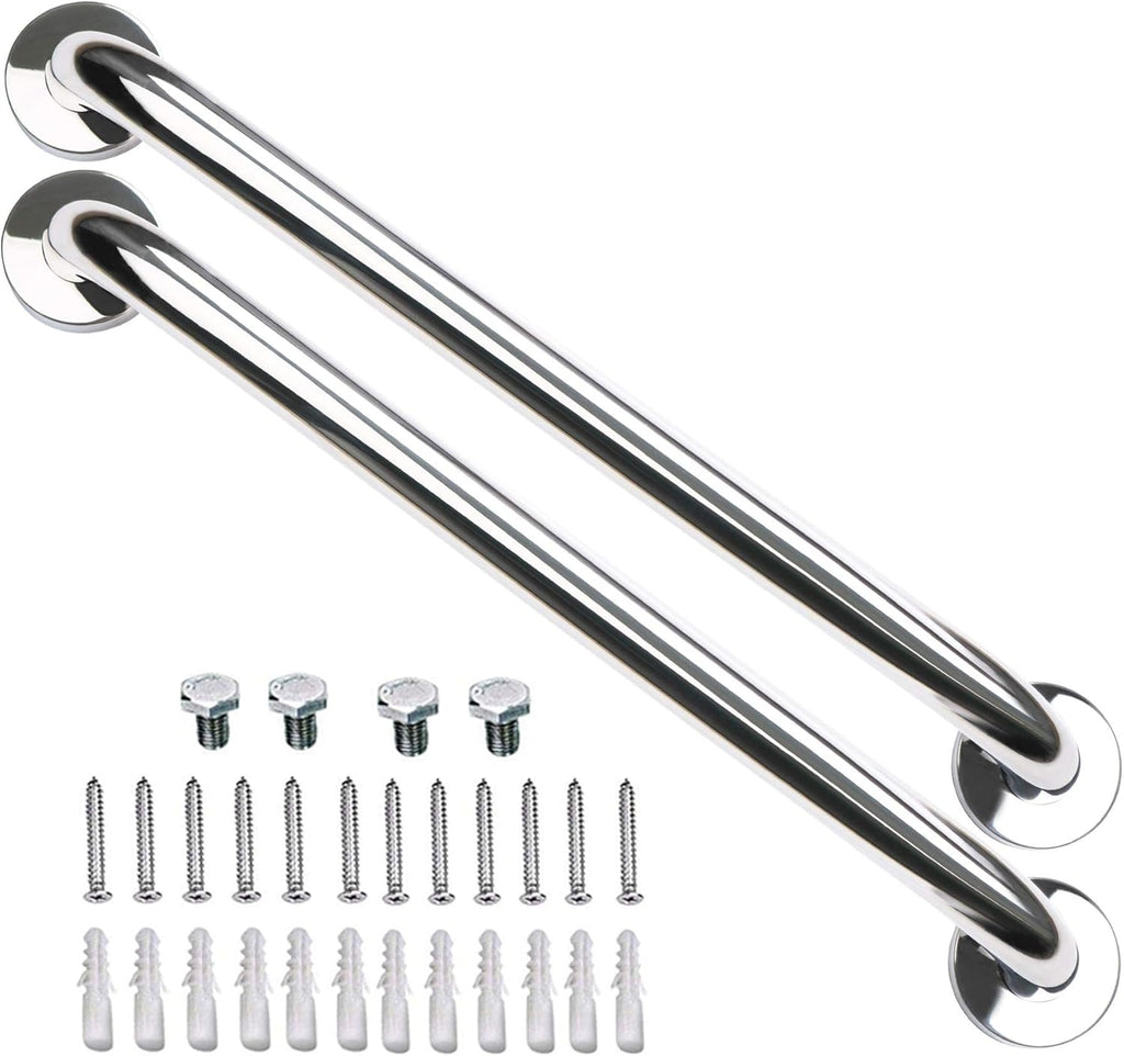 2 Pack 24 Inch Satin Brushed Nickel Stainless Steel Bathroom Grab Bar R1889