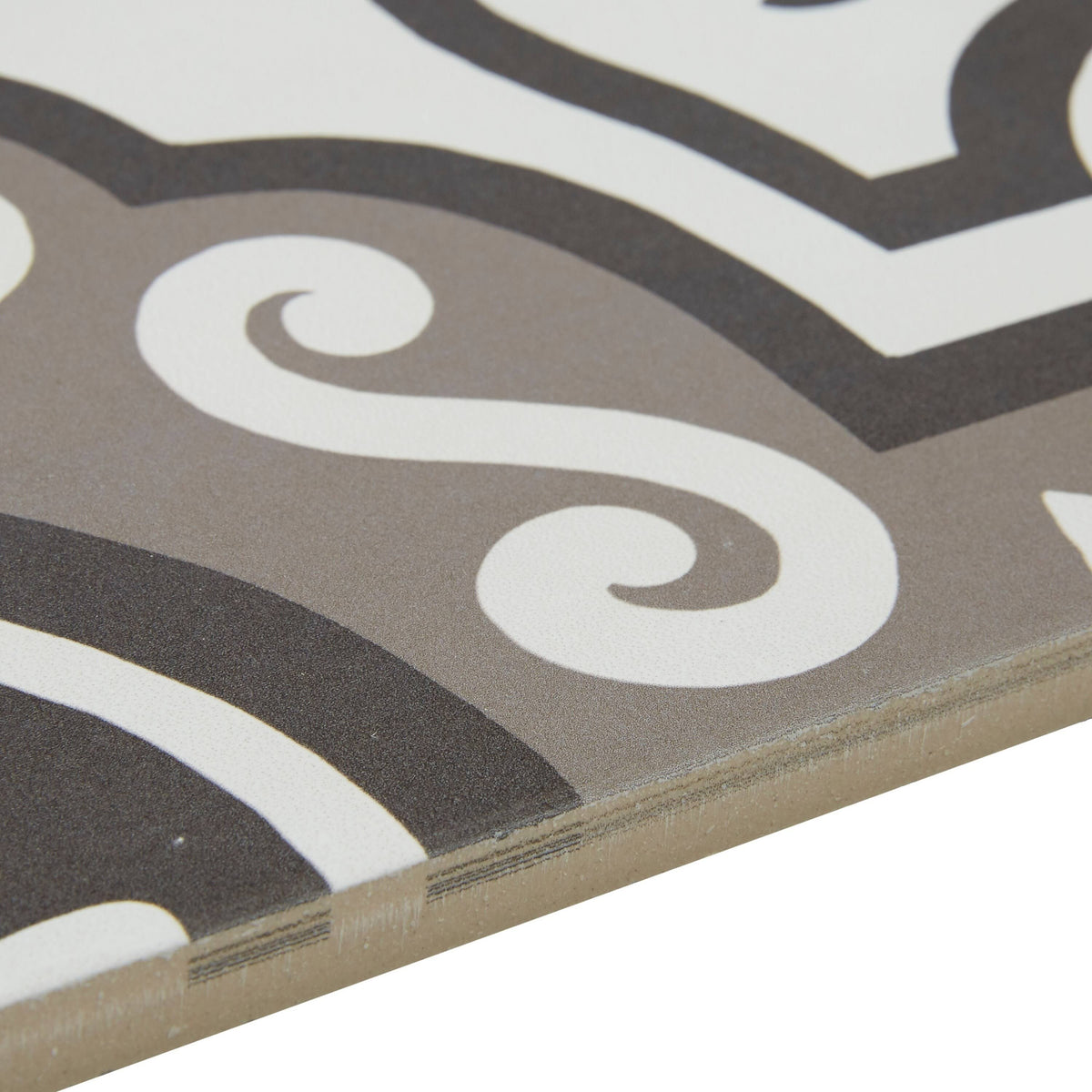 White & Brown 8x8 Decorative Tile U3998