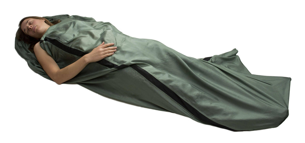 Navy Blue Silk Rectangular Sleeping Bag Liner O578