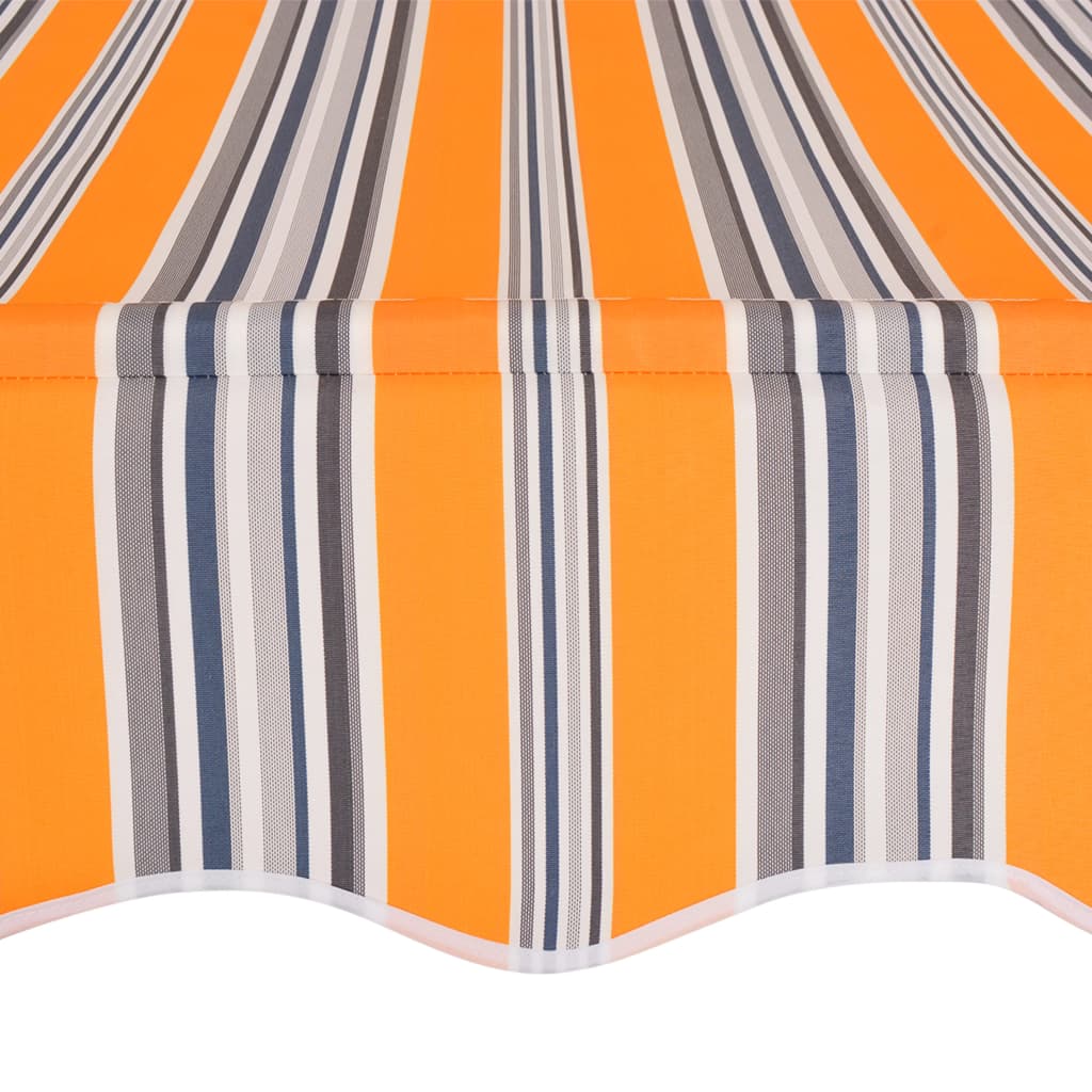 Manual Retractable Awning 59" Yellow and Blue Stripes F697