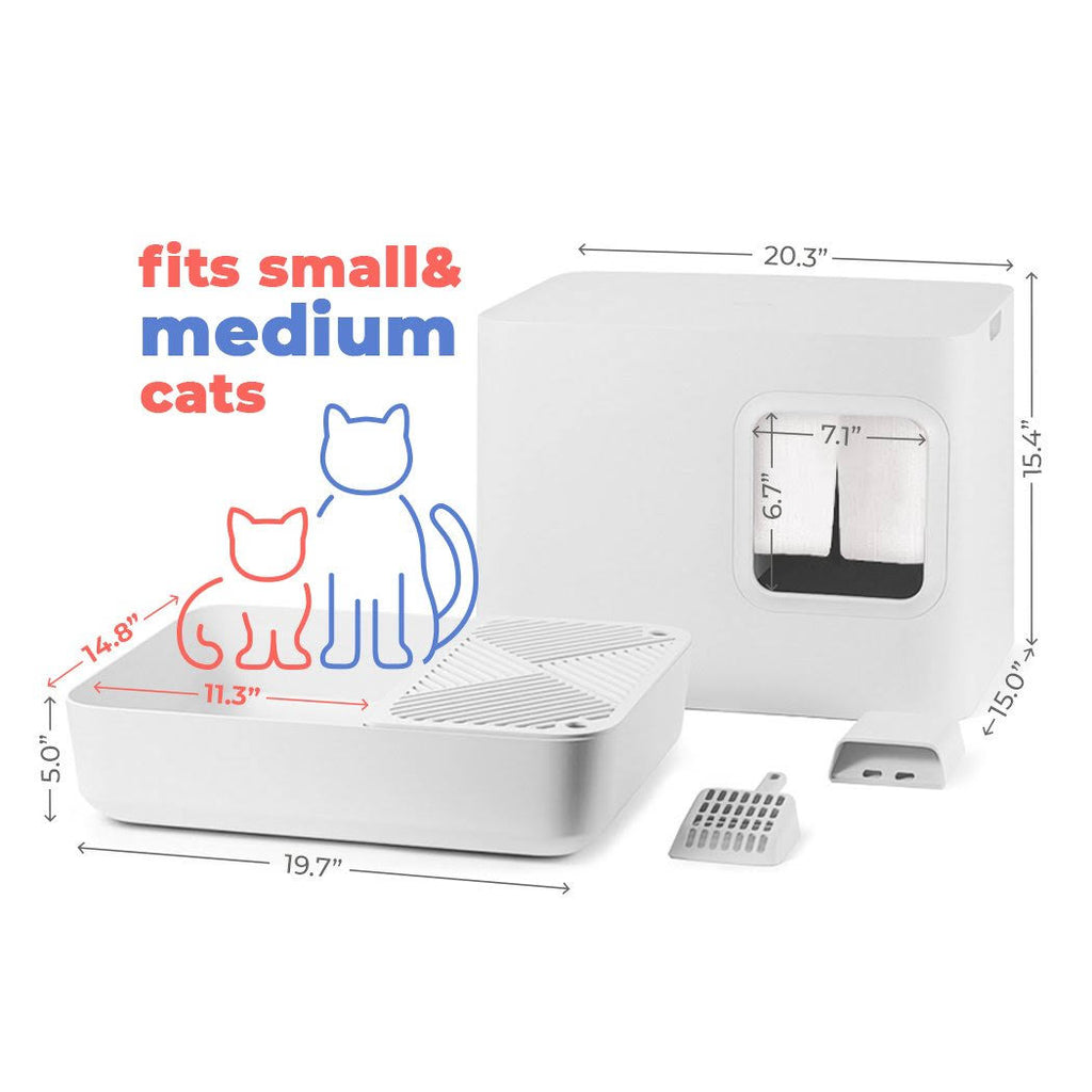 Cloud White Enclosed Cat Litter Box X55193