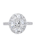 Oval Cut Diamond Engagement Ring 18K White Gold SZ 6 W933