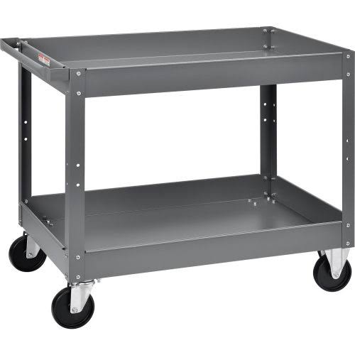 2 Shelf Deep Tray Steel Stock Cart 500 lb. Capacity U46967